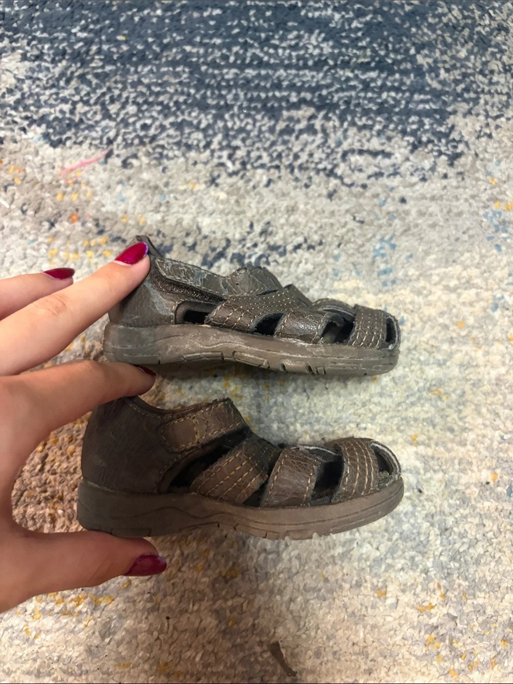 Kids Brown Closed-Toe Sandals - Comfortable Everyday Wear
